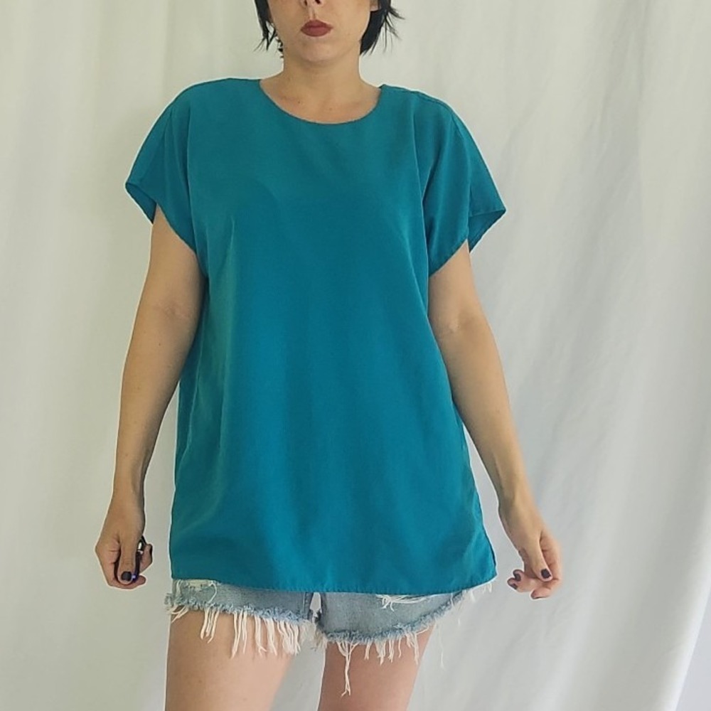 90s/00s Teal Boxy Cut Top